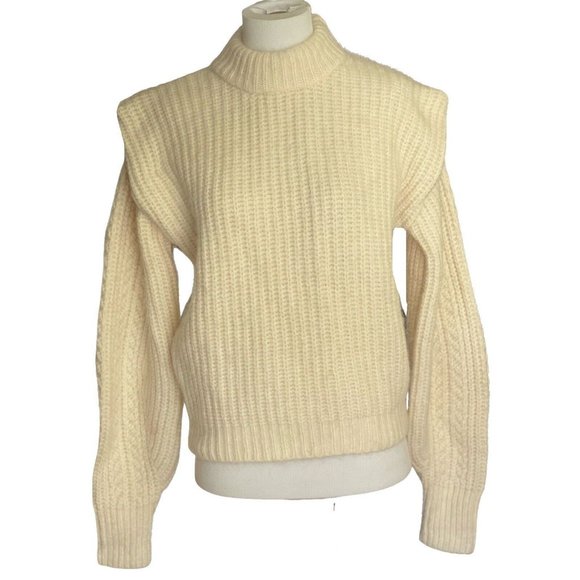 H&M Sweaters - H&M Wool Alpaca Blend Mock Neck Long Sleeve Chunky Knit Pullover Sweater Women S